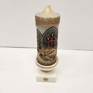 Jasco Holy Bible Candle Christmas Treasures 1978 with Stand